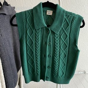 Aritzia Sunday Best Flynn Collared Sweater Vest